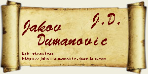 Jakov Dumanović vizit kartica